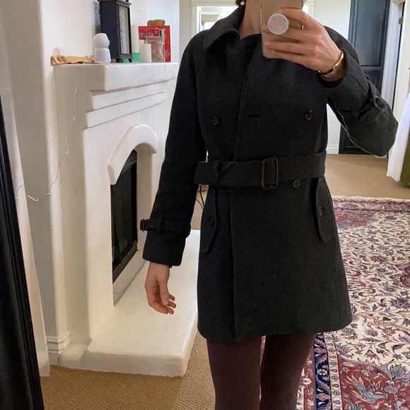 Gorgeous deep grey double breasted JCrew coat excellent used condition - Picture 5 of 9